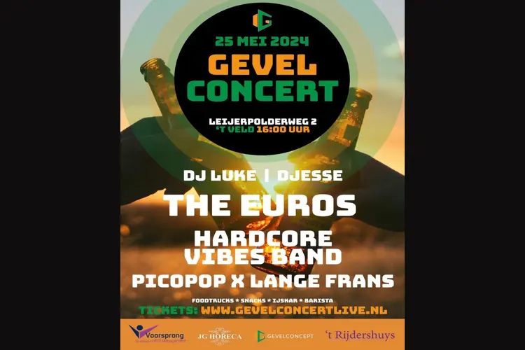 GevelConcert Live dit jaar op 25 mei