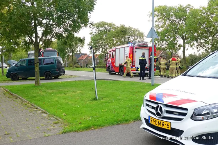 Bestelbus bijna in brand tijdens het rijden