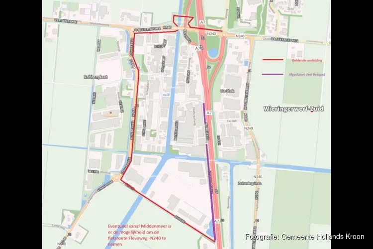 Afsluiting Hoornseweg in Wieringerwerf